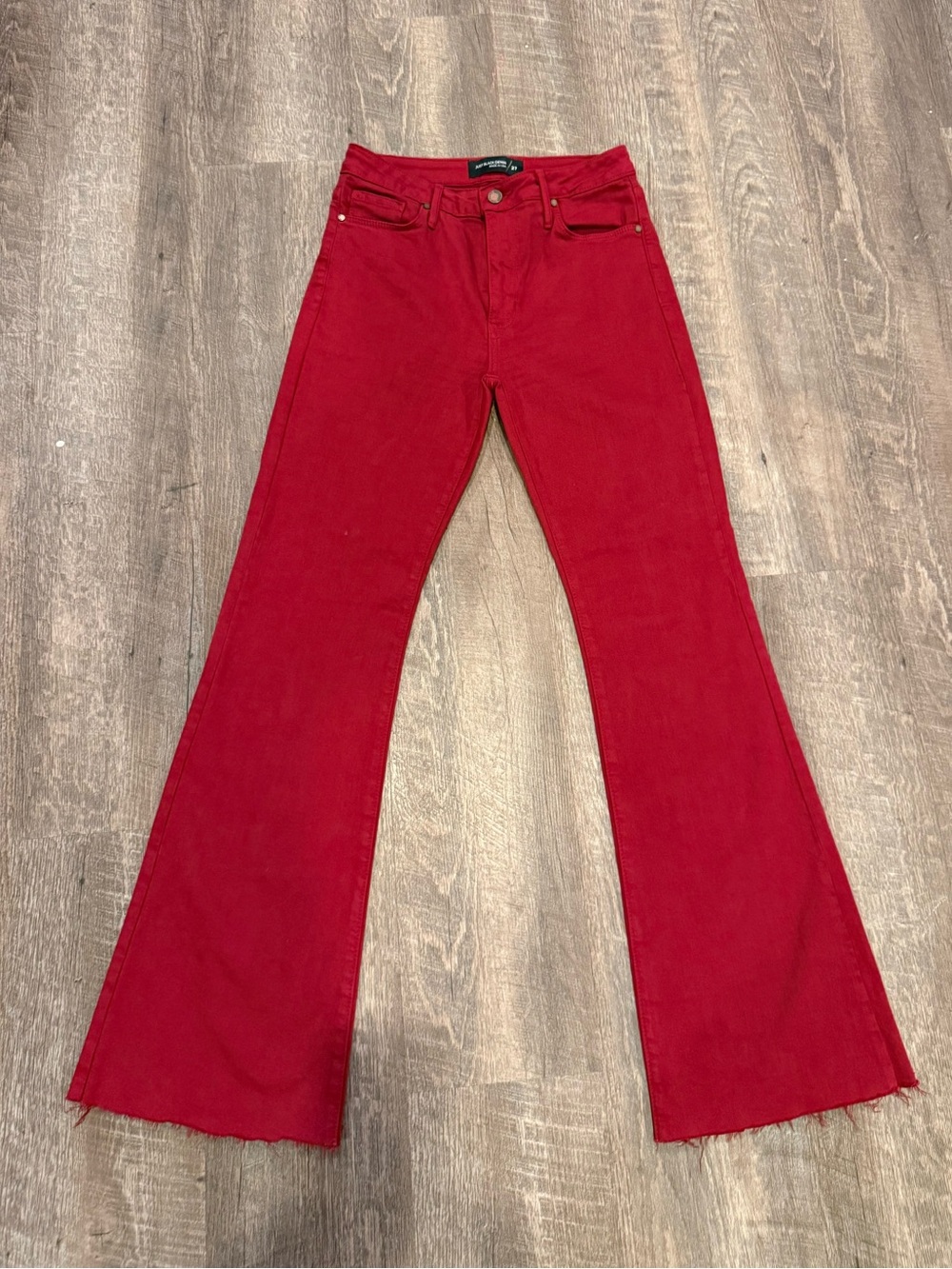 Just Black Denim SZ 27 high rise scissor cut flare - perfect cond.